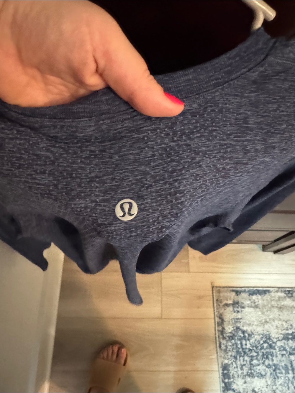 lululemon athletica Heathered Navy Long Sleeve Crew - Picture 3 of 3